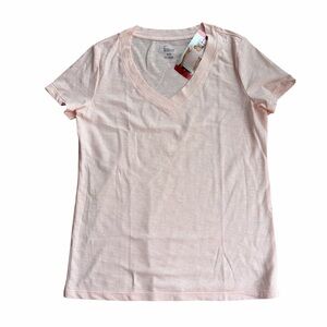 Felina Women's V-Neck Short Sleeve T-Shirt Size Medium Pink (pink salt)